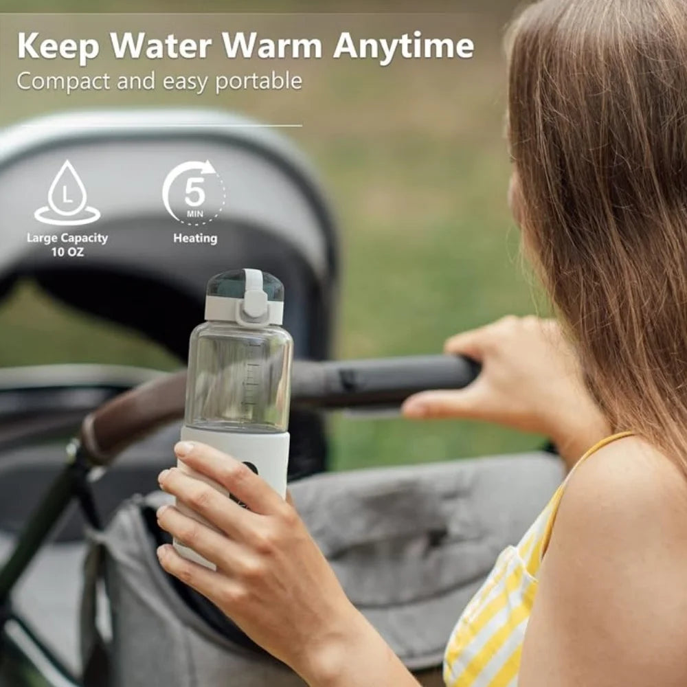 Portable Bottle Warmers For Baby Milk USB Rechargeable 37-55℃ Temperature Control Wireless Electric Baby Bottle Heater On-the-go