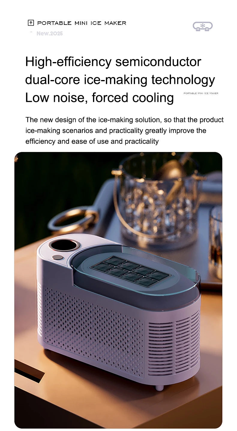 110V/220V Portable Small Ice Maker Mini Home Dormitory Office Camping 12V Car Cube Ice Automatic Ice Making Box Ice Machine