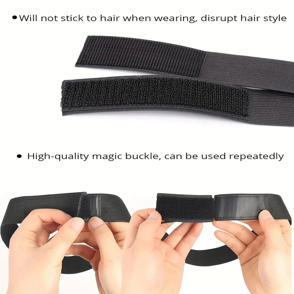 Non-Slip Elastic Lace Wig Band Adjustable Edge Melting Grip Band for Lace Front Wig Secure Hold