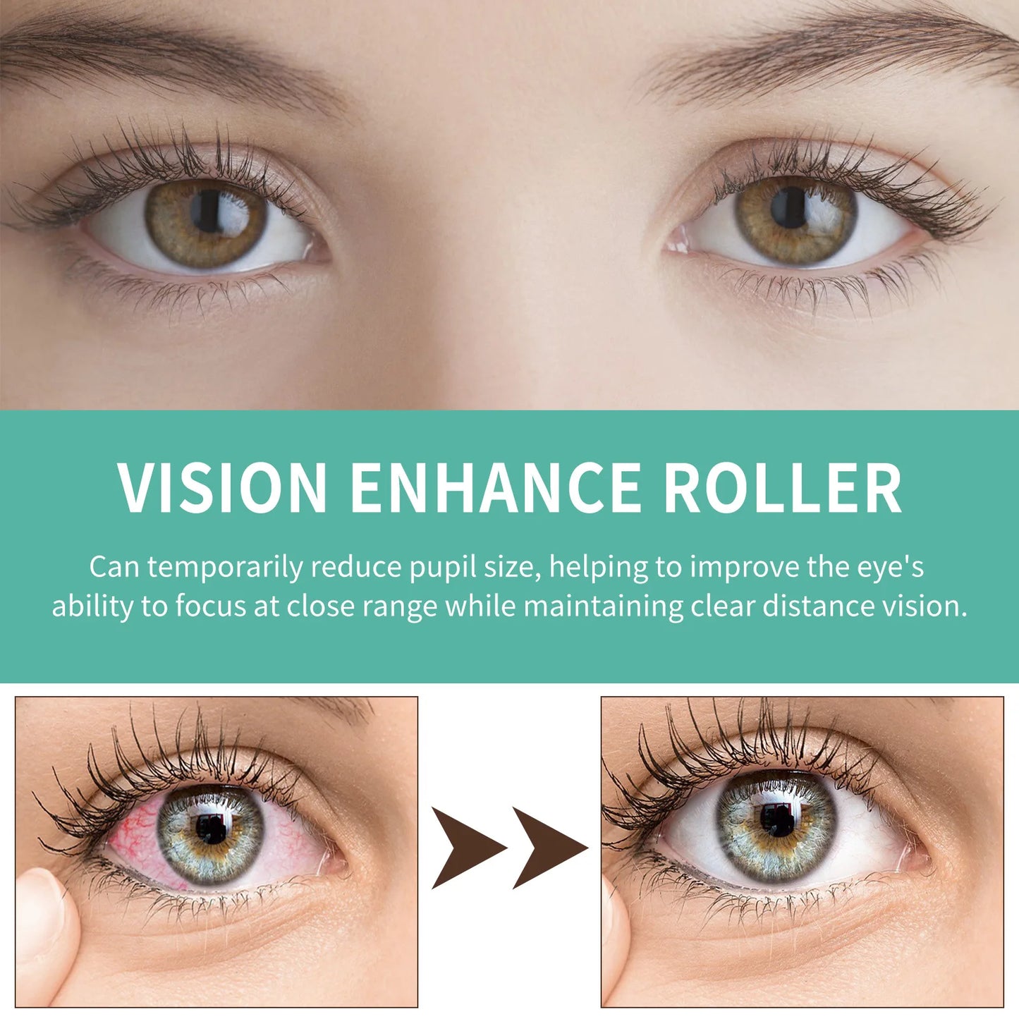 Korean Visual Enhancement Eye Serum Roller Relieve Eye Aningeresting Dark Circles Bags Eye Contour Moisturizing Cosmetics 8ML