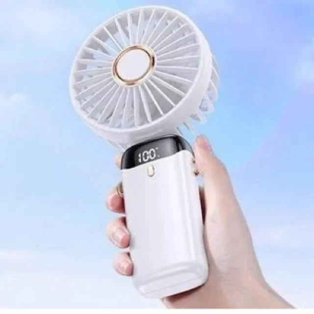Portable Handheld Mini Fan Foldable Neck Hanging Fans 5 Speed USB Rechargeable Fan with Phone Stand and Display Screen 1800mAh