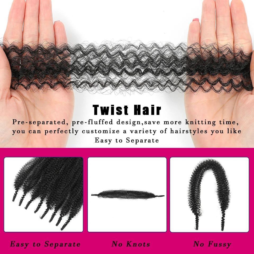 Donghou Ombre Blonde Ginger Afro Twist Hair 350 1B 30 27 613 Bug Colors Springy Twist Braiding Hair for Soft Locs Marley Braids