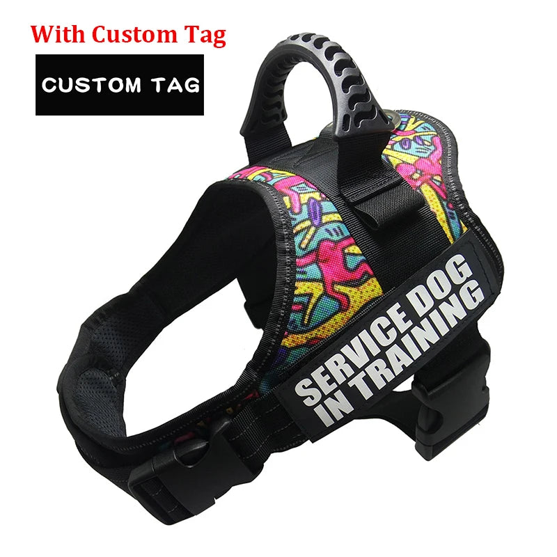Adjustable Nylon Dog harness Personalized Reflective Pet Harness for Small Medium Large Dogs  No Pull Dog Harness Leash
