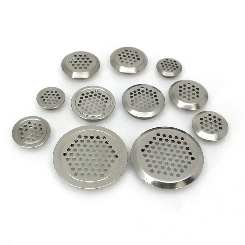 10pcs Round cabinet Air duct Vent Dia.19mm-53mm Steel Louver Mesh Hole plug decoration cover Wardrobe grille ventilation systems