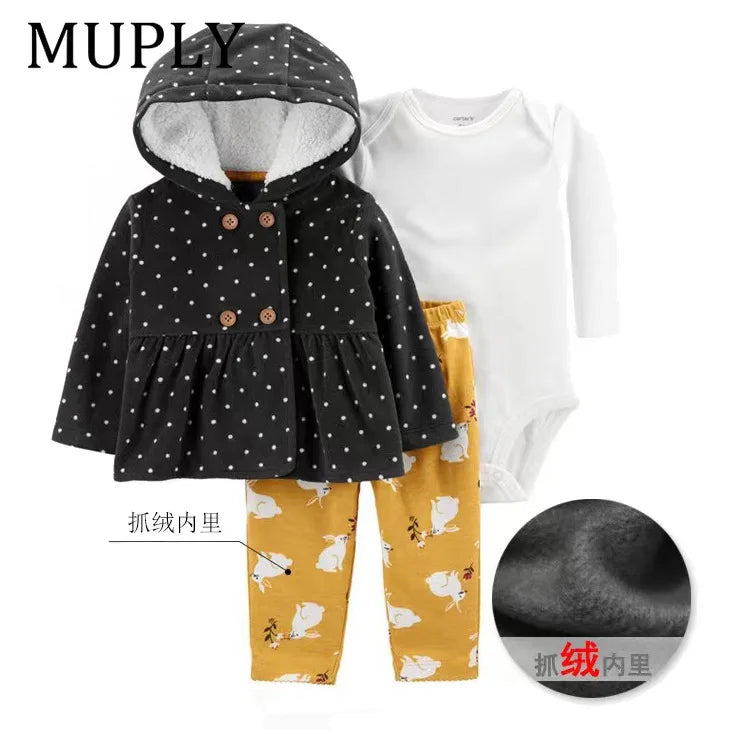 3-piece Suit Summer Baby Clothes Sets Baby Short Sleeve Shorts Cover Clothes Cute Girls Bebe Children Cotton 100% Clothing 6-24M