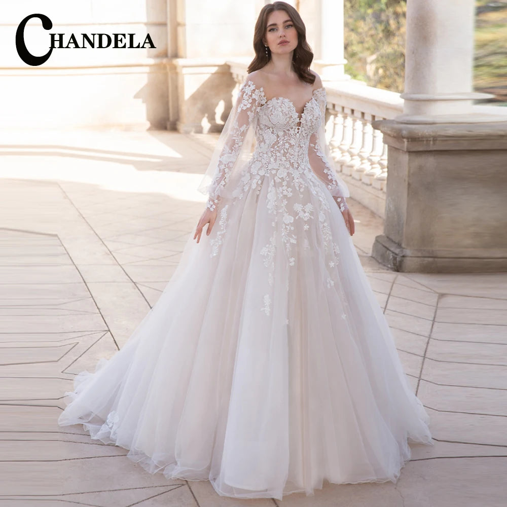 CHANDELA Off The Shoulder Princess Beach Wedding Dress For Women 2025 Sleeveless Bride Ruffles Bridal Gown Vestidos Customised