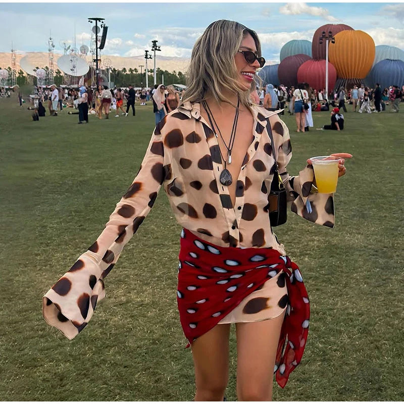 Sexy Leopard Print Women's Summer Dress Y2k Sleeveless Waist Cinching Strap Dresses With Scarf New Casual Beach Party Robe 2026
