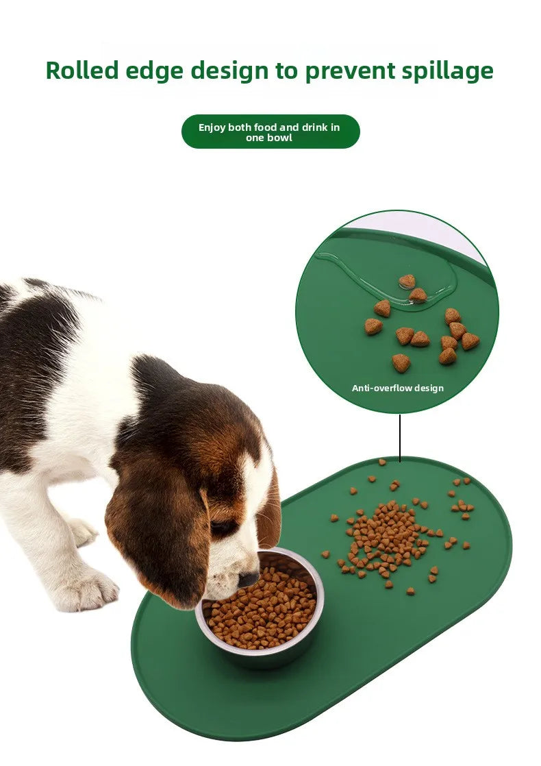 Silicone pet feeding dog and cat bowl food mat, non stick waterproof pet food feeding mat,anti slip dog feeder,splash proof tray