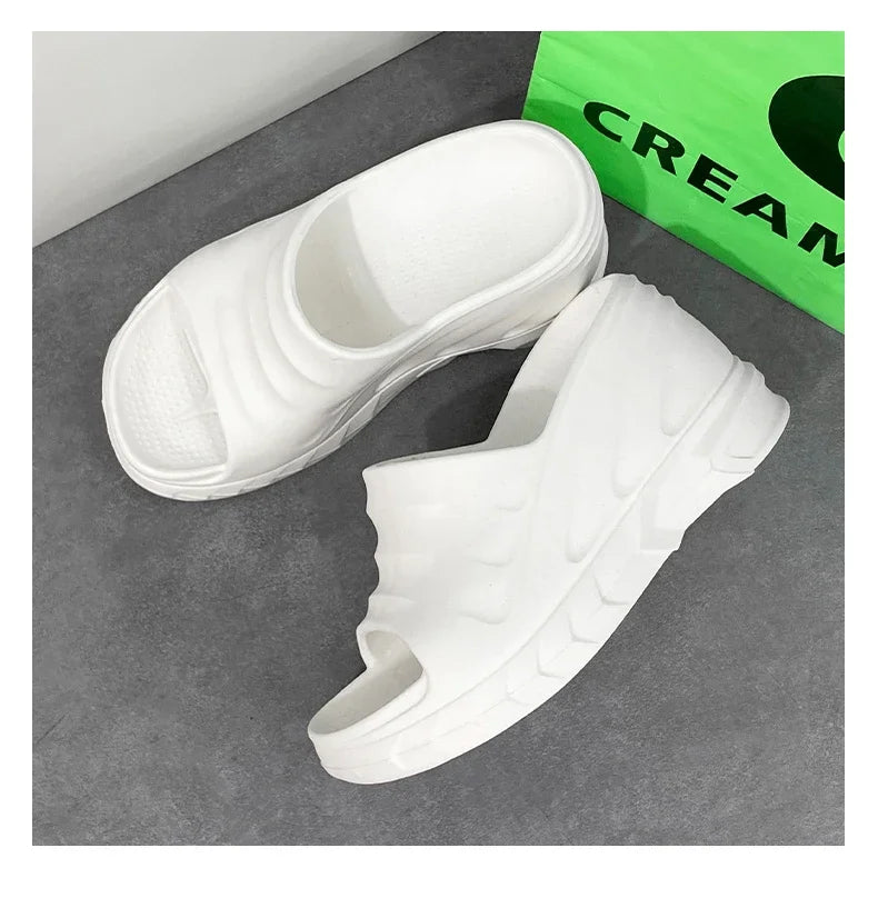 Outdoor Ladies Sandals Women Platform Flip Flops Slippers Height Increasing 8cm Summer Fashion Open Toe White Zapatos Mujer
