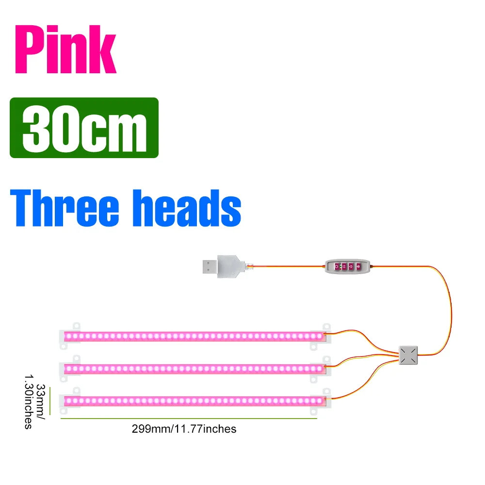 LED Plant Grow Light Bar 5V Full Spectrum Potted Fill Lamp USB Indoor Dimmable Succulent Seeding Flower Cactus Cultivate Lamps