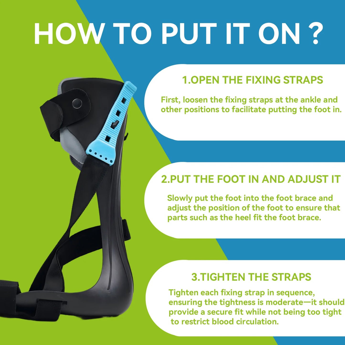 Lightweight Comfort AFO Brace for Foot Drop - Ankle Foot Orthosis Support for Stroke, Nerve Injury in Men & Women