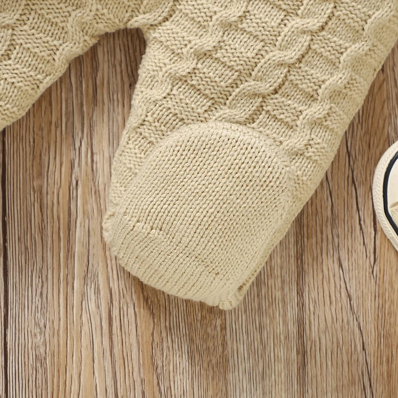 Newborn Baby Clothes Set Knitted Toddler Sweater +Jumpsuit Hat Sleeveless 3pcs Attire Infant Boys Girls Cardigan+Romper Cap 0-9M
