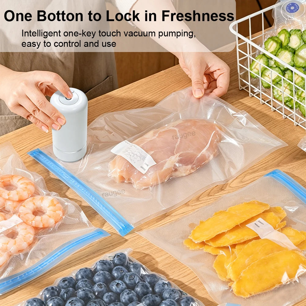 Vacuum Sealer Pump Electric Air Pump for Food Fresh-Keeping Vacuum Sealed Storage Bag Automatic Vacuum Compression Machine