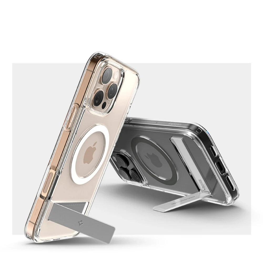 Spigen Ultra Hybrid S MagFit Designed for iPhone 17 Pro Max 16 15 14 13 12 Case Kickstand Amti Yellowing Compatible With MagSafe