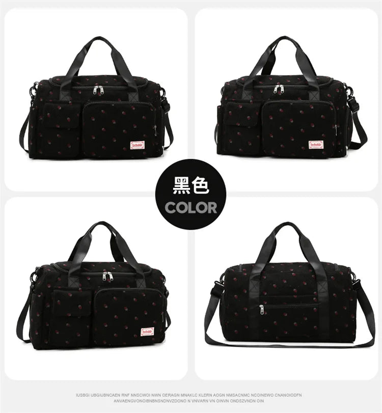 Corduroy Mommy Bag Large Capacity Waterproof Baby Diaper Bags Stroller Nappy Organizer Travel Carry Shoe Maternity Tote Bags