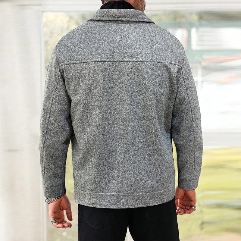 Luxury Businees Male Woolen Jackets Fashion Lapel Button-down Solid Color Long Sleeve Coats Trendy High Quality Outerwears S-2XL