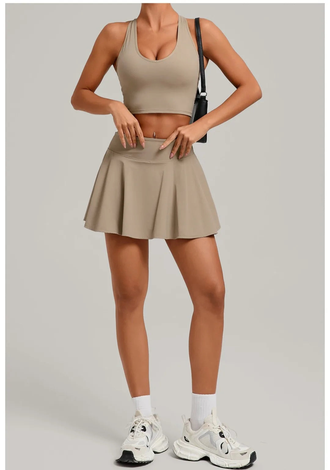 Women's Tennis Skirt Sets Golf High Waist Hip-lifting Anti-Exposure Pokets Fitness Running Sports Beauty Back Vest Workout Suits