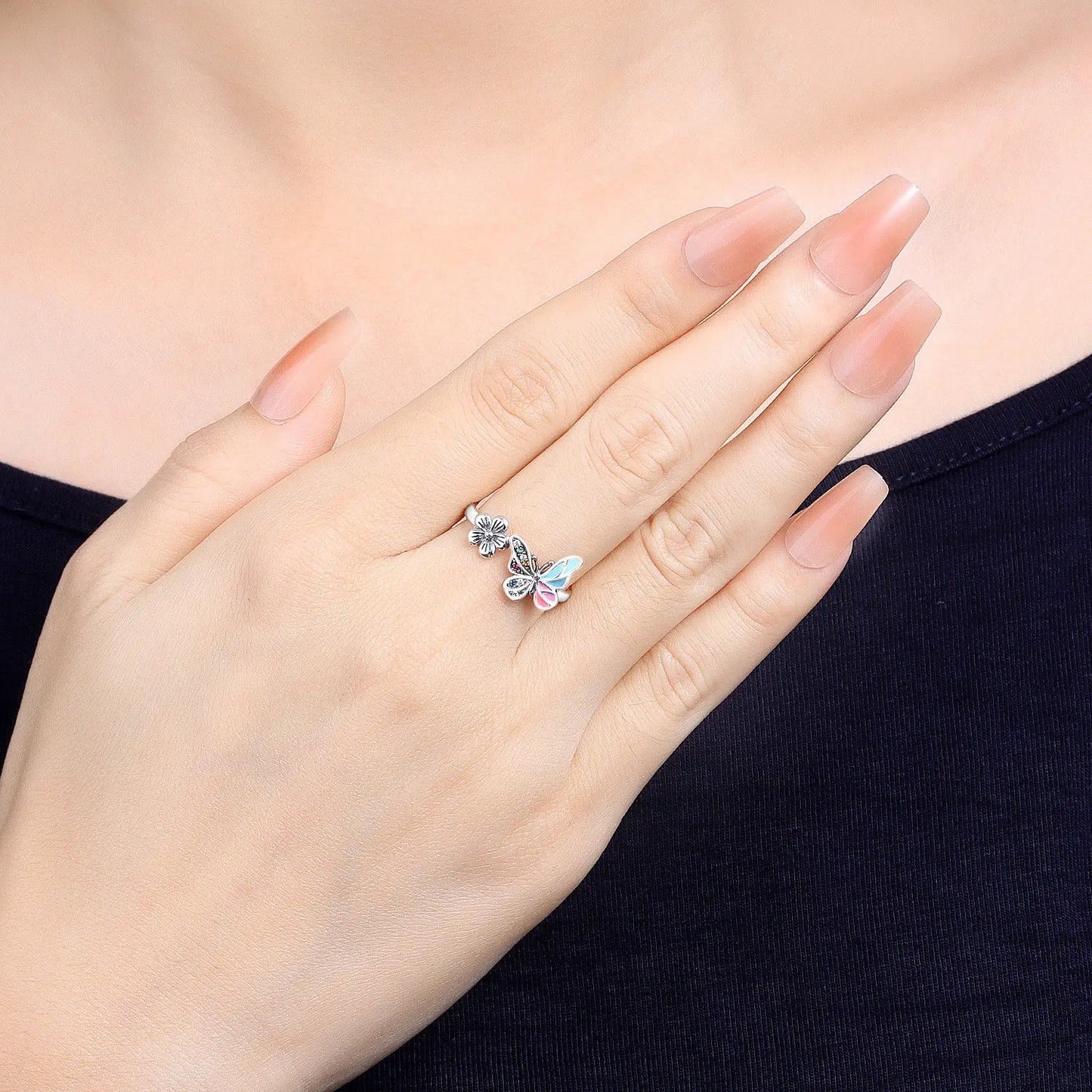 Original 925 Sterling Silver Zircon Bone Balloon Dog Adjustable Open Ring Fine Jewelry Luxury Gift for Women Birthday Party 2026