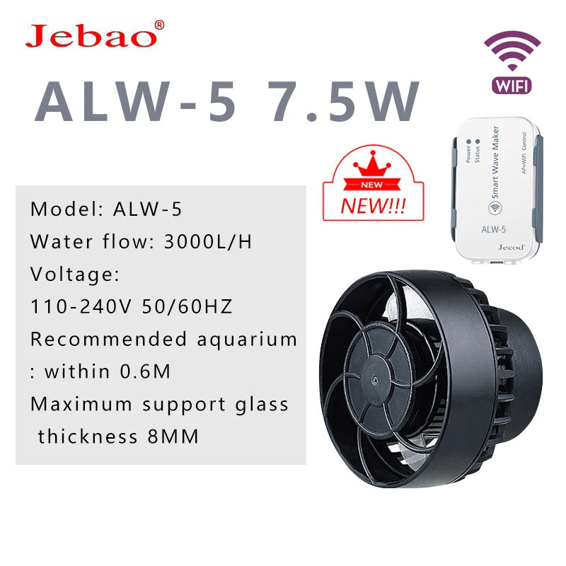 Jebao ALW MLW-5 MLW-10 MLW-20 MLW-30 Series smart Wave Pump with Wifi LCD Display Controller Wave ball Fish Tank Aquarium marine