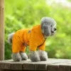 Winter Dog Jumpsuits Warm Soft Dog Clothes Padded Cotton Puppy Down Jacket Fashion Solid Cat Jumpsuit Coat Chihuahua Pet Clothes