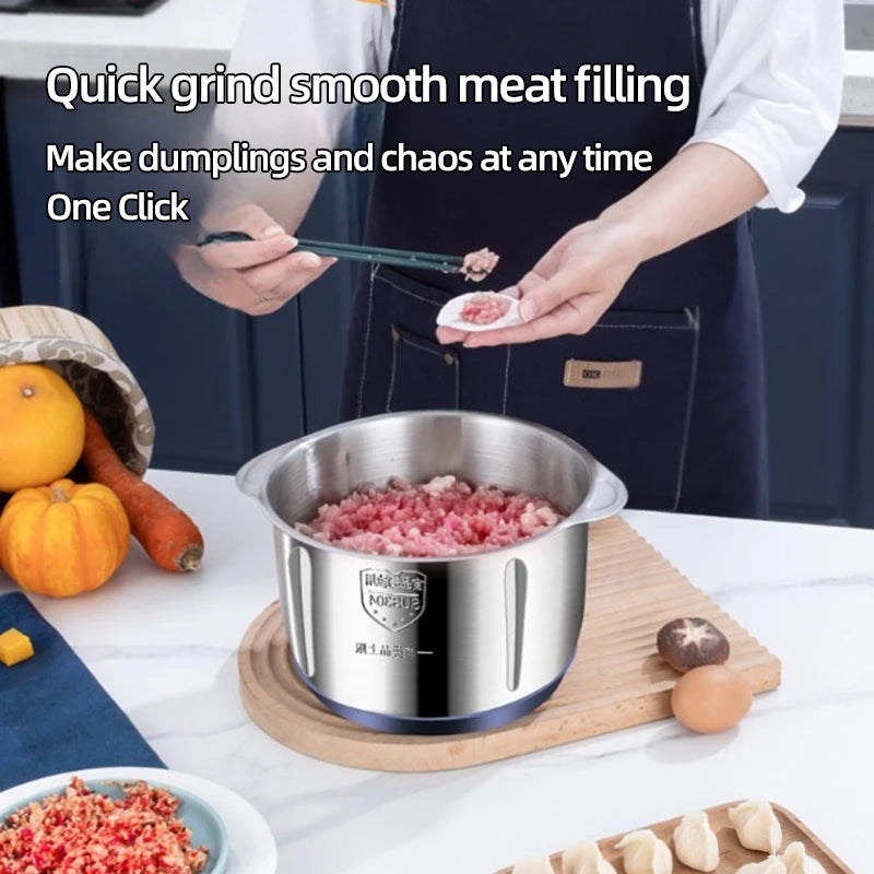 5L Home Electric Stainless Steel Meat Grinder 500W Powerful Vegetable Fruit Food Processor Chopper Slicer Food Grinder