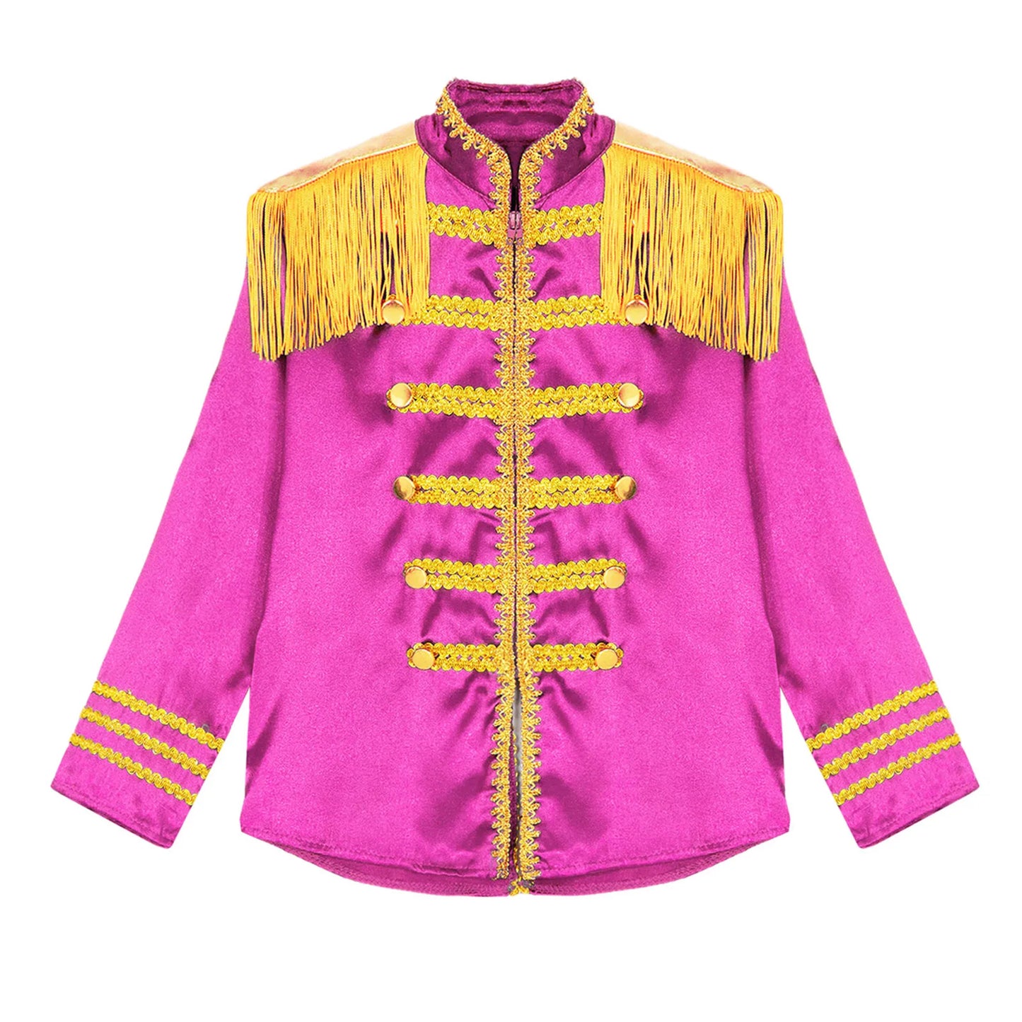 Kids Girls 60s Retro Hippie Rock Band Musician Costume Halloween Cosplay Carnival Party Circus Drummer Parade Tassel Jacket Coat