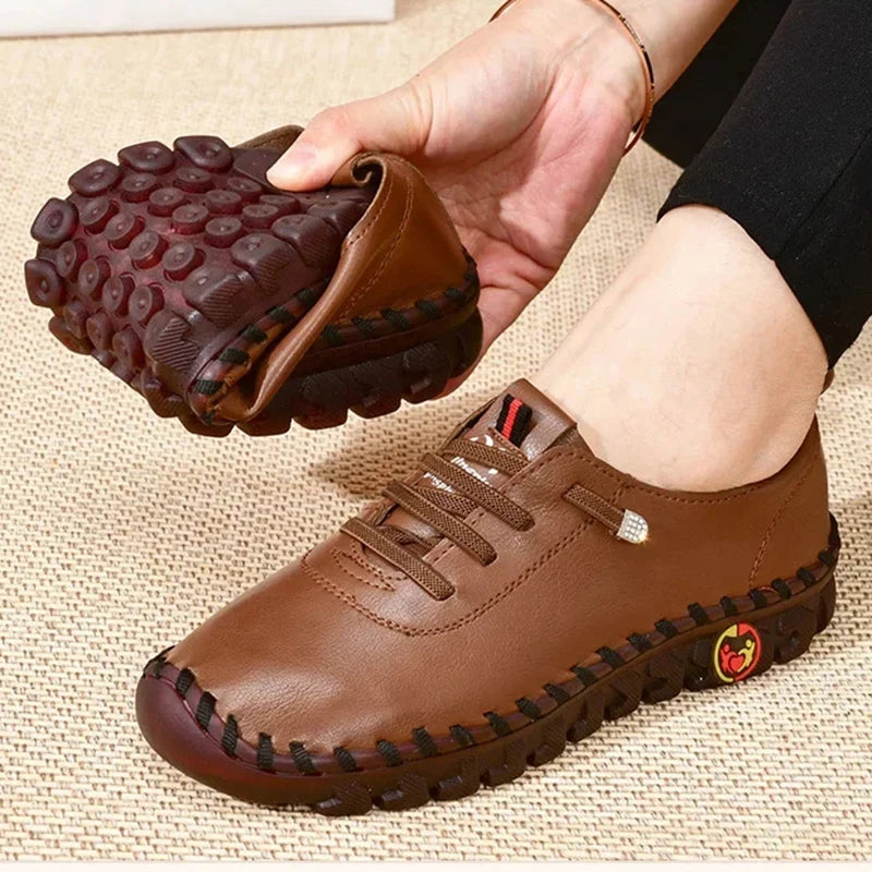 2025 Women Sneakers Platform Shoes Leather Patchwork Casual Sport Shoes Ladies Outdoor Running Vulcanized Shoes Zapatillas Mujer