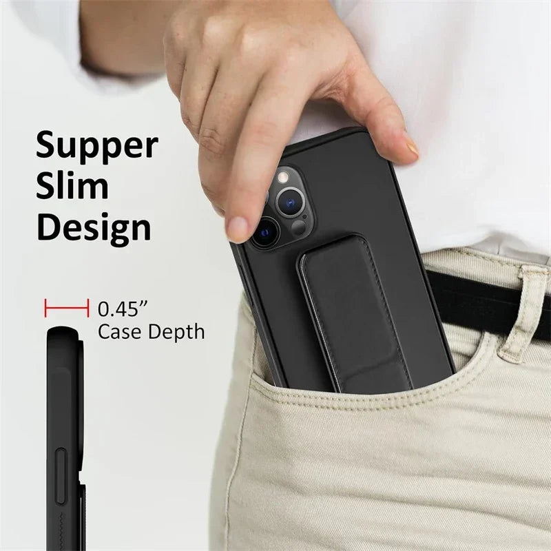 Magnetic Kickstand Hand Strap Case for IPhone 16 15 14 13 12 11 Pro Max Plus 16Pro 15Pro IPhone16 ProMax Stand Cover Accessories