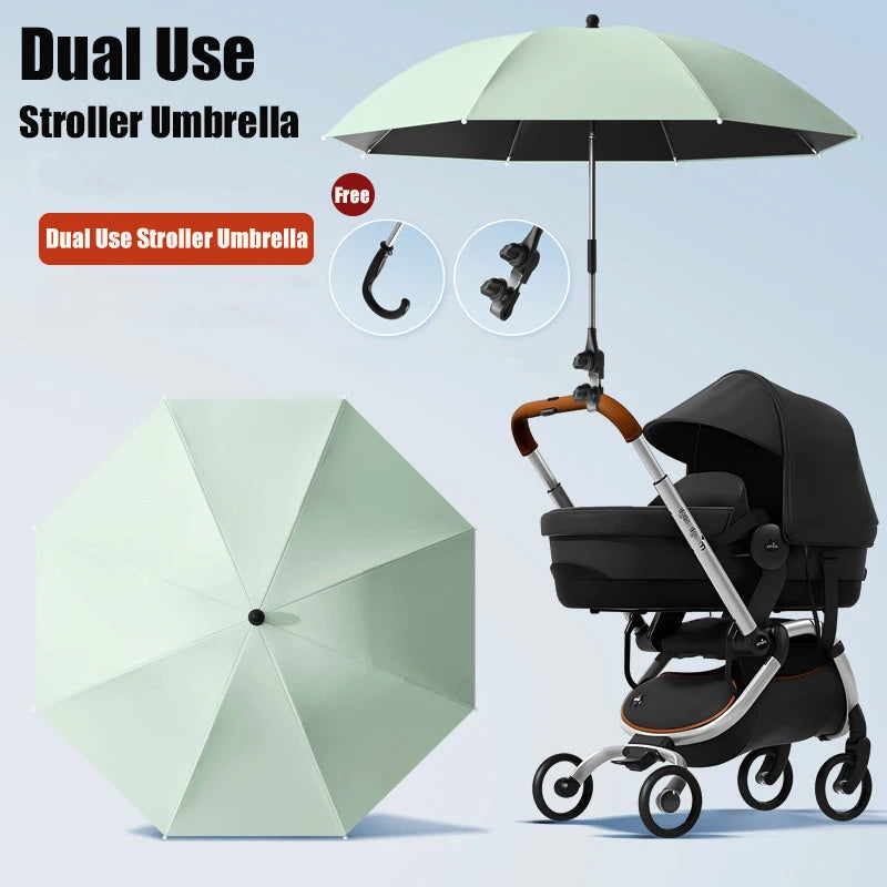 Clip-on Universal Baby Parasol 85cm Diameter 2 in 1 Baby Stroller Umbrella For Sun Shade Rain-proof Baby Stroller Accessories