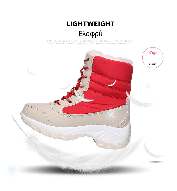 Snow Women's Boots Lightweight Woman Shoes Platform Shoes Women Plush Mid High Boots New Botas Mujer Winter Ladies Boots