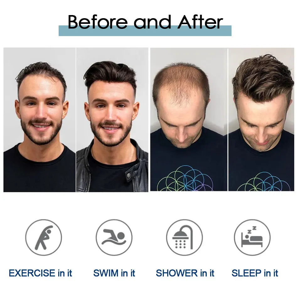 100% Density Full Lace Male Hair Prosthesis Swiss Thin Lace Men's Wig Natural Hairline Human Hair Man Hair System Wigs For Men