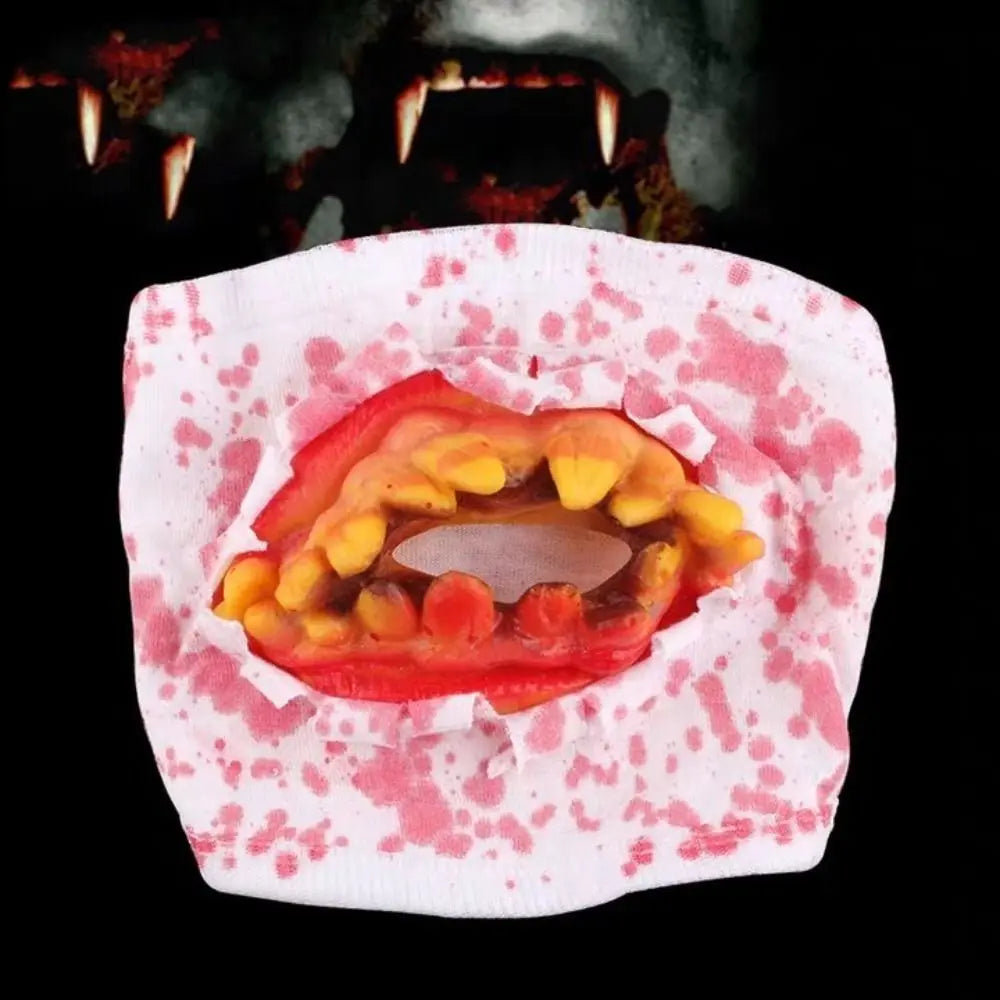 Realistic Halloween Blood Stain Masks Dress Up Costume Blood Mittens Ghost Zombie Cosplay Props Prank