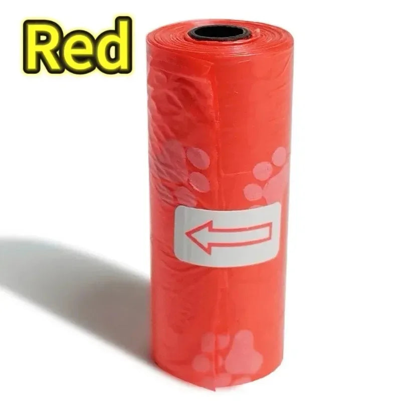 5/10/20/50rolls Random Color Cartoon Paw Graphic Dog Poop Bags Pet Poop Bags Leak-Proof Dog Waste Bags for Pet Supplies Tools