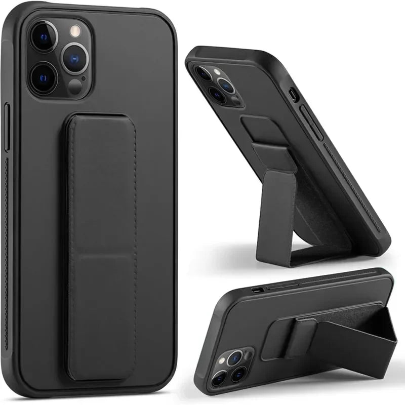 Magnetic Kickstand Hand Strap Case for IPhone 16 15 14 13 12 11 Pro Max Plus 16Pro 15Pro IPhone16 ProMax Stand Cover Accessories