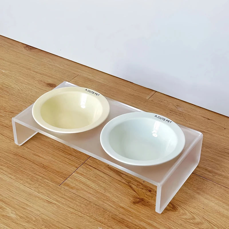 【E】Ceramic Pet Cat Bowl Pet Drinking Water Feeding Bowl Ceramics Cat Food Dog Food Utensils Cat Dog Pet Supplies Accessories