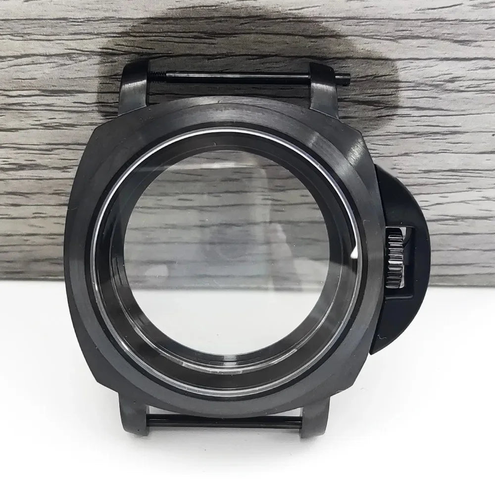 For Panerai Style 40mm Stainless Steel Watch Case with Crown Guard Bridge, Fit NH35 NH36 Movement, Watch Mod Parts