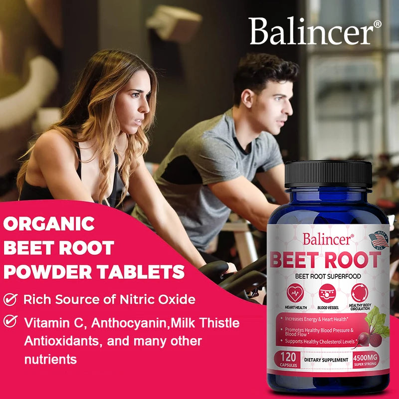 Beetroot Capsules 2500mg, Support Daily Blood Circulation, Cardiovascular Wellness, Physical Endurance & Immune Balance