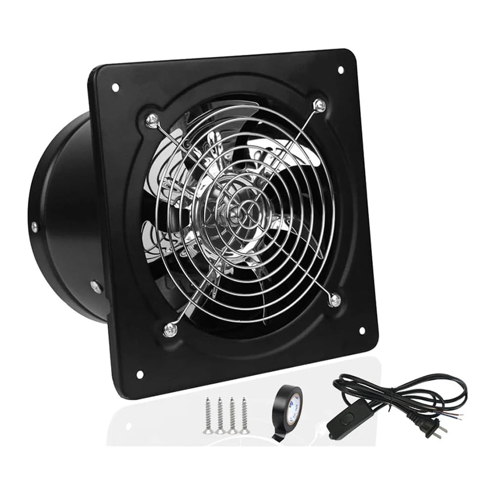 Silent Exhaust Fan Wall-Mounted 4-Inch 100mm Window-Type Bathroom Exhaust Fan Ventilation and Air Exchange Fan Duct Extractor