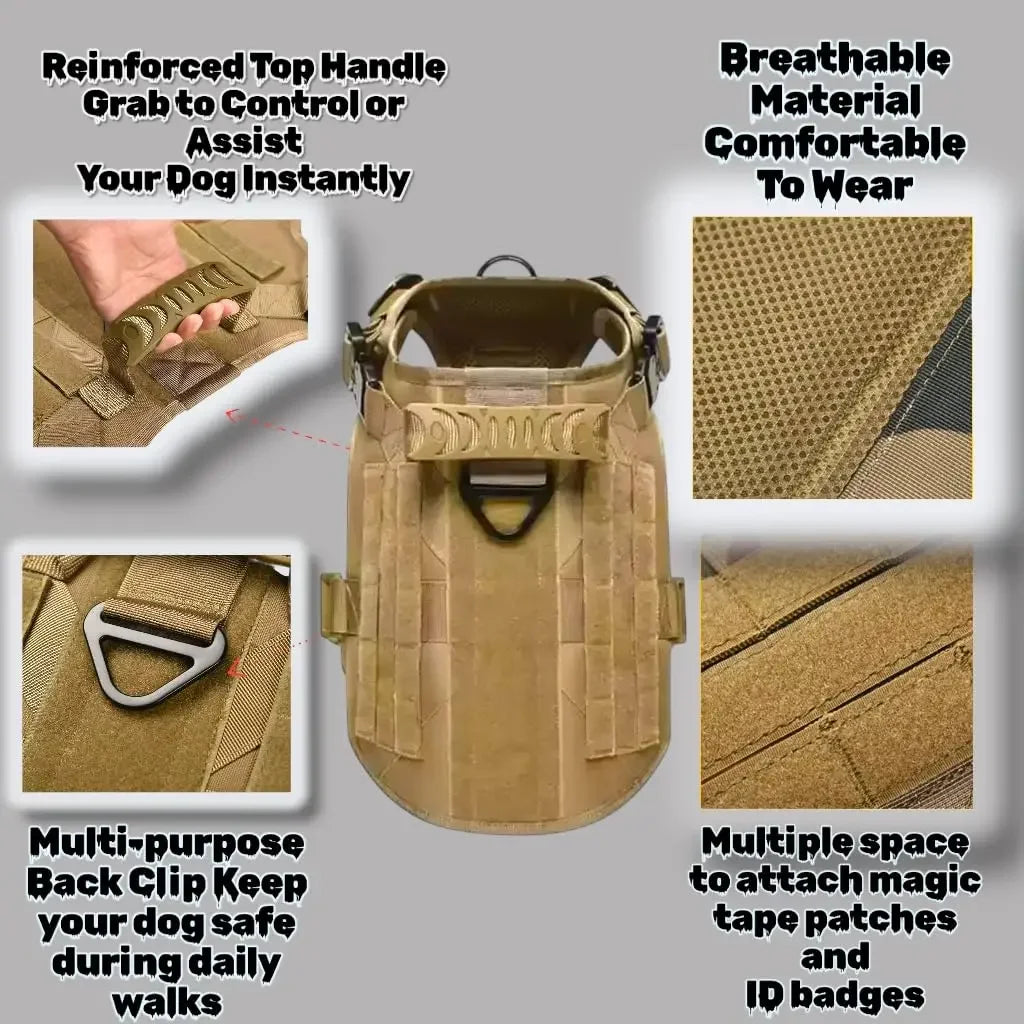 Tactical Military Vest Pet German Shepherd Golden Retriever Tactical Training Dog Harness and Leash Set For All Breeds Dogs