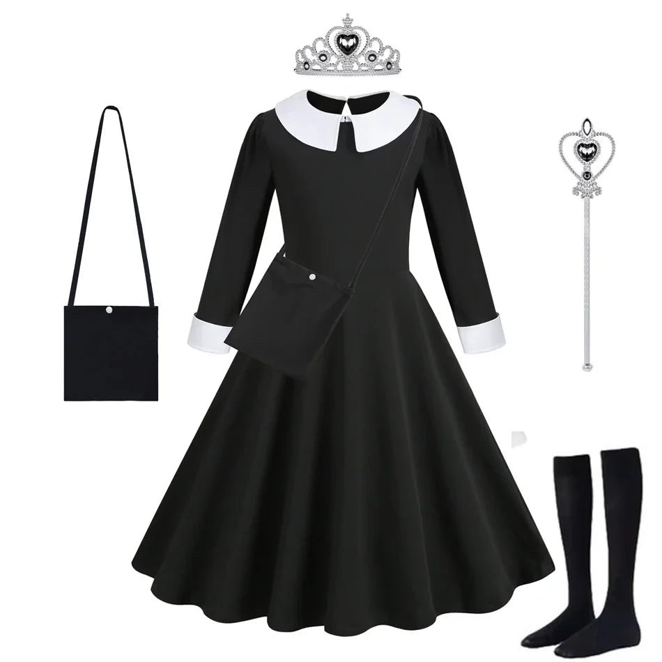 Halloween Dress Girl Costume for Girls Black Dress