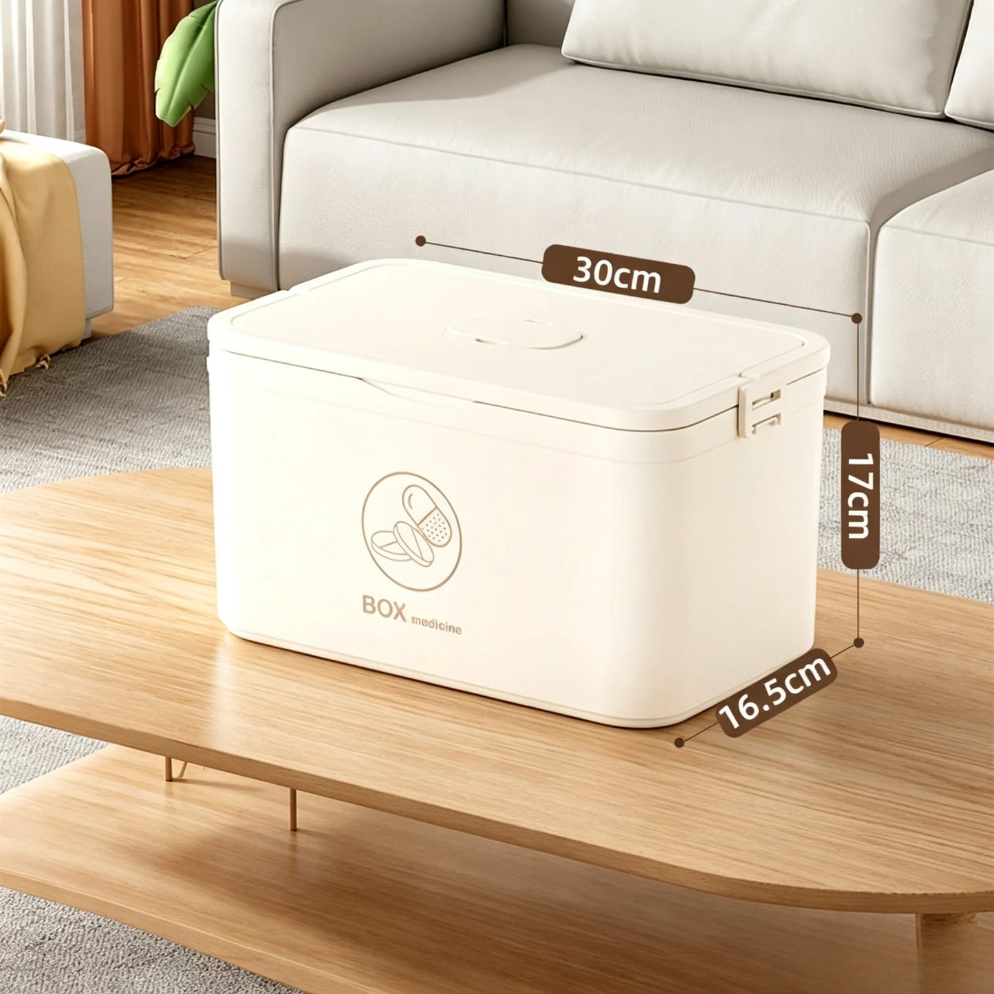 1pc 3-Tier Family Emergency Medicine Storage Box, Leak Resistant Compact Home Medicine Organizer