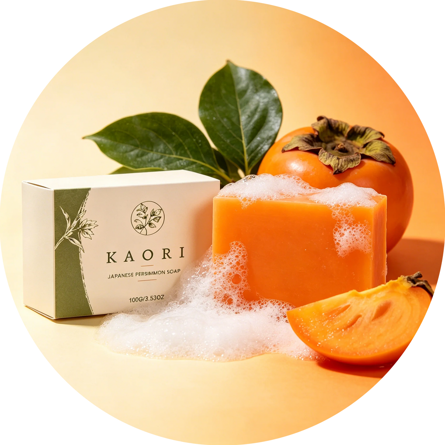 Persimmon Body Cleansing Soap For Body Odor Removal Long-Lasting Oil Control Fresh Natural Fruit Aroma Foaming Body Bath Soap