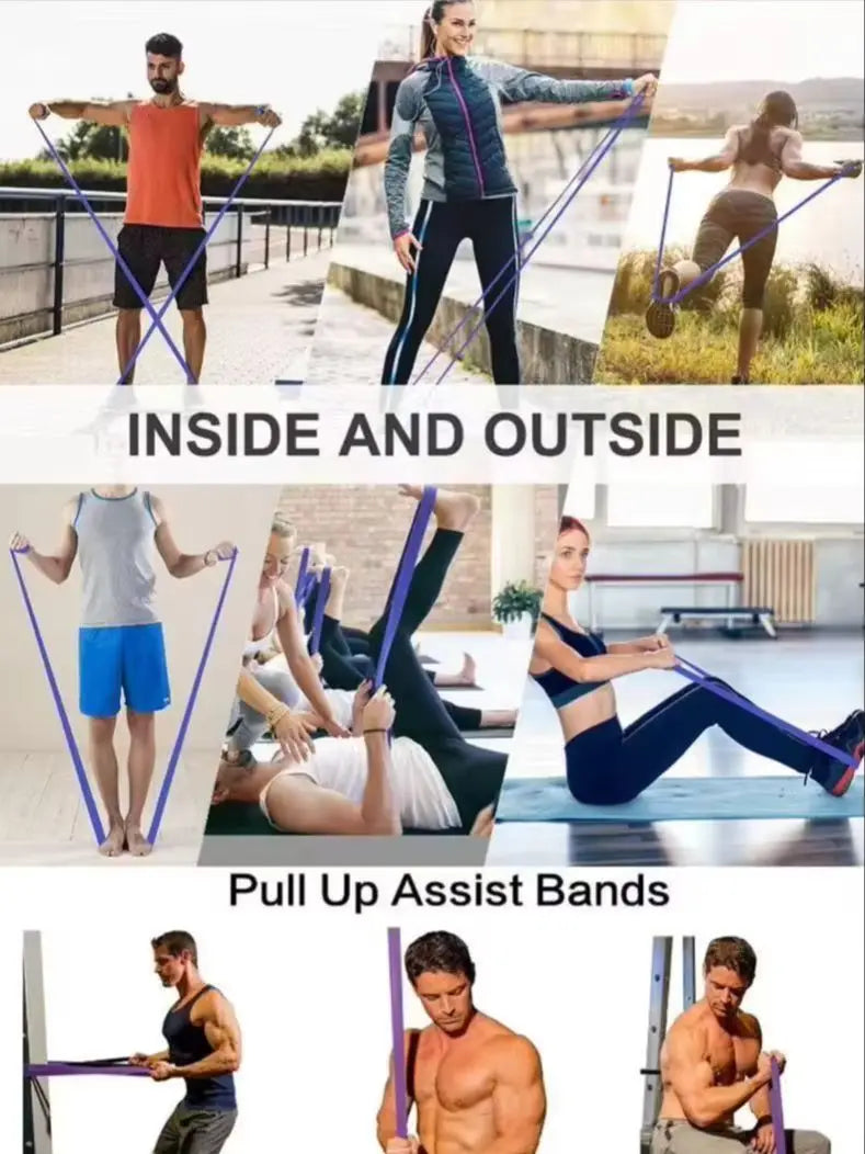 TPE Resistance Bands 6 Levels Different Strength Elastic Exercise Bands for Pull Up Assist, Yoga, Pilates, Physical Therapy, Bod