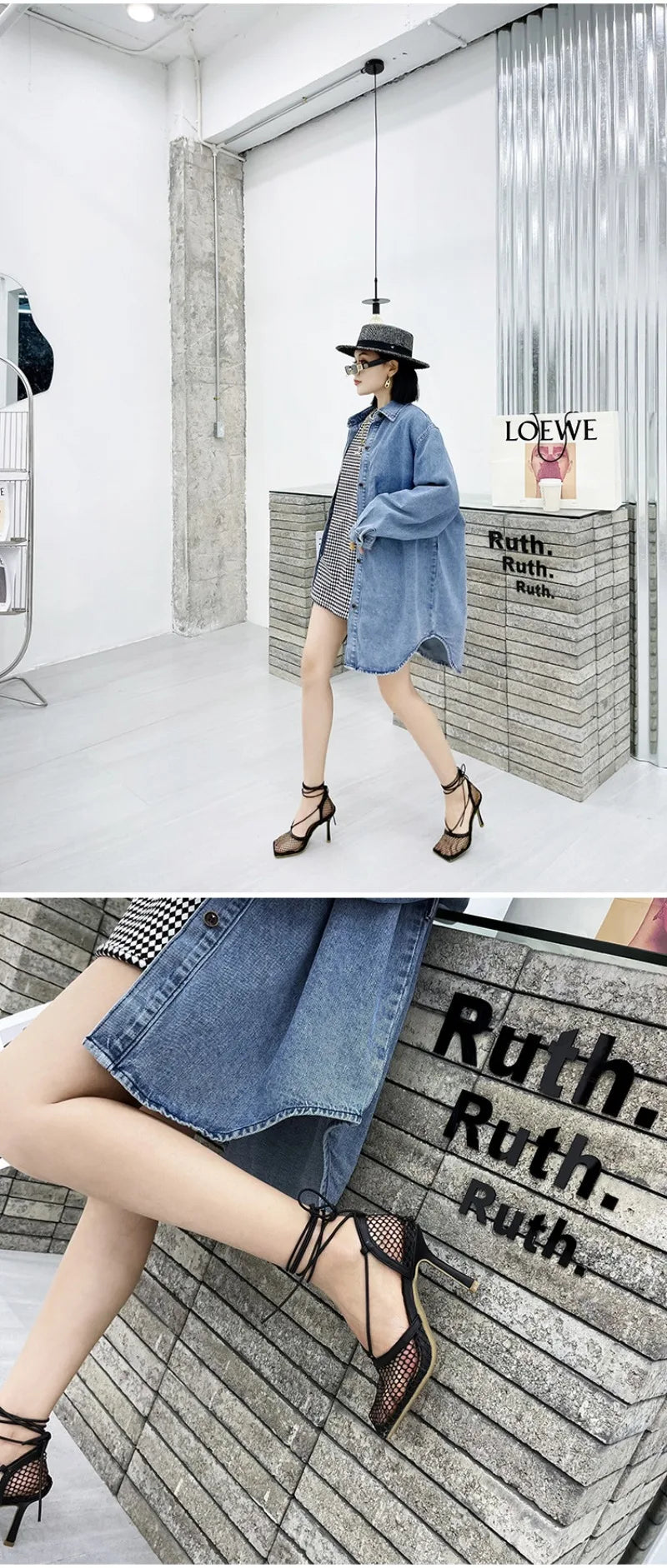 New Women's Shoes Fashion Air Mesh High Heeled Sandals for Woman Exquisite Square Head Casual Shoes Designer Shoes Zapatos Mujer