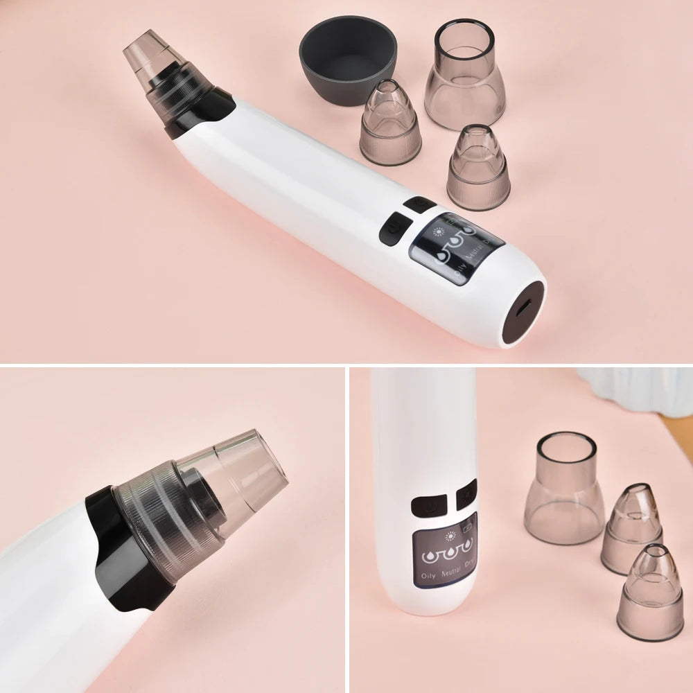 Facial Blackhead Remover Pore Cleaner Heat Function Nose T Zone Face Deep Acne Pimple Removal Face Household SPA Skincare Tools
