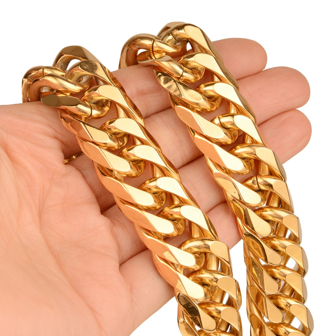9/11/13/16/19/21mm Heavy Polished Stainless Steel Necklace Men Curb Cuban Link Chain Necklace Or Bracelet Choker Jewelry 7-40"