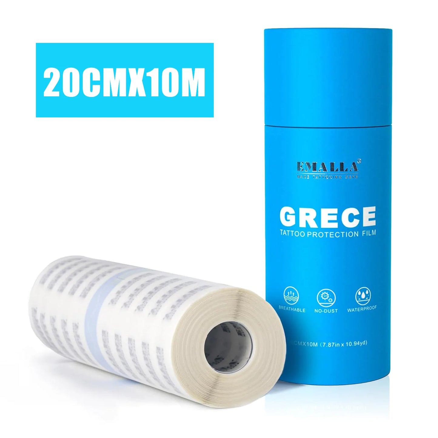 EMALLA GRECE Premium Tattoo Protection Film PU Tape for Aftercare Protective Skin Healing Tattoo Adhesive Bandages Repair