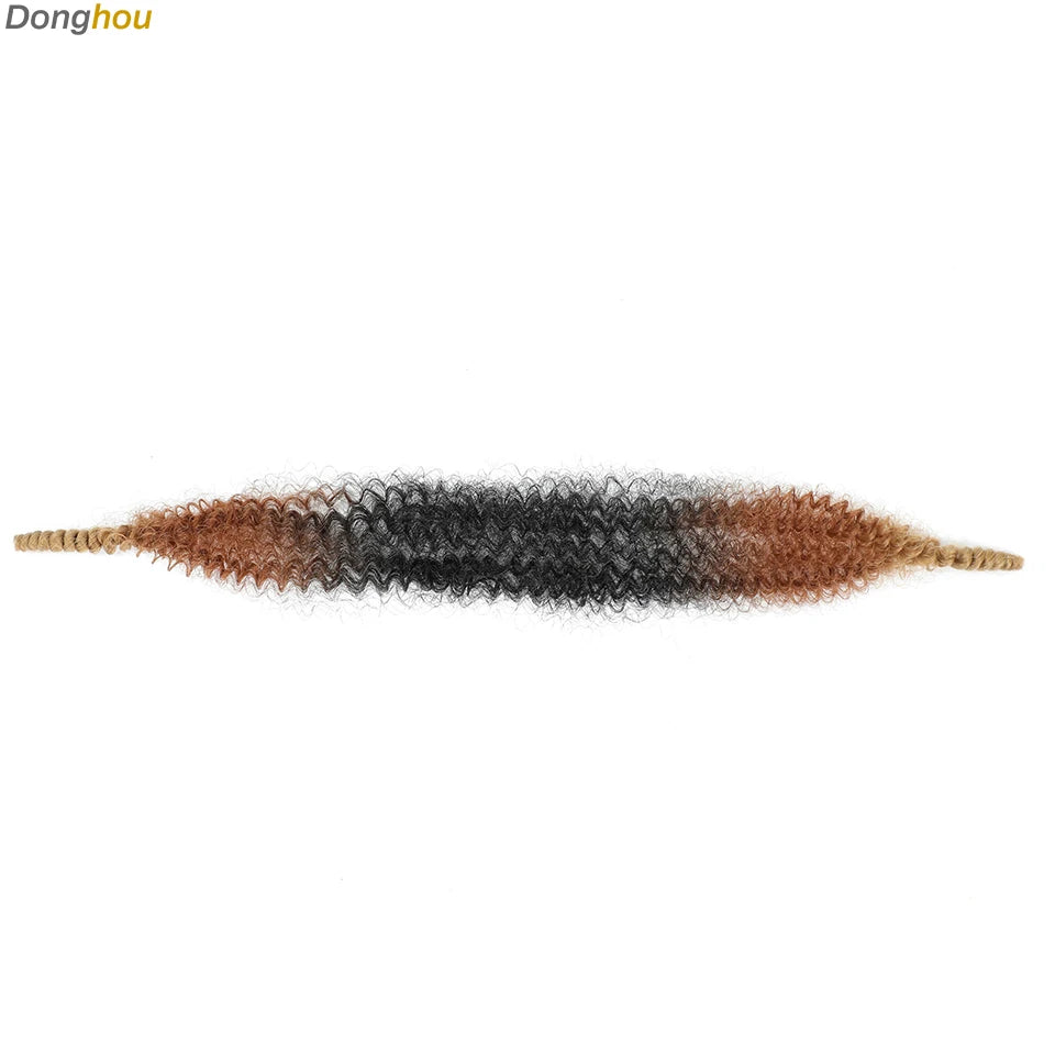 Donghou Ombre Blonde Ginger Afro Twist Hair 350 1B 30 27 613 Bug Colors Springy Twist Braiding Hair for Soft Locs Marley Braids