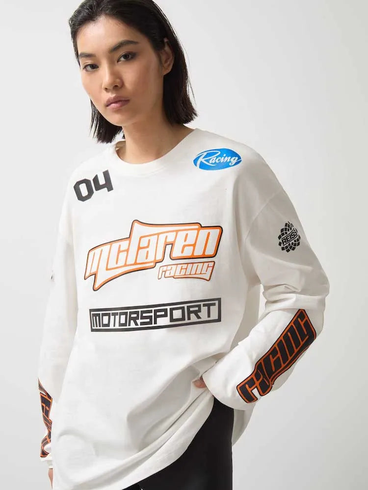 F1's Latest Motorcycle Racing Car Norris Long Sleeved T-shirt for Men and Women, Sports and Leisure Trend for Adults