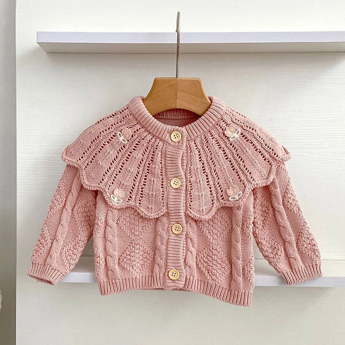 2025 New Autumn 0-3Yrs Newborn Baby Girls Sweater Coat Infant Baby Girls Knitting Cardigan Sweater Long Sleeve Cardigan Coat